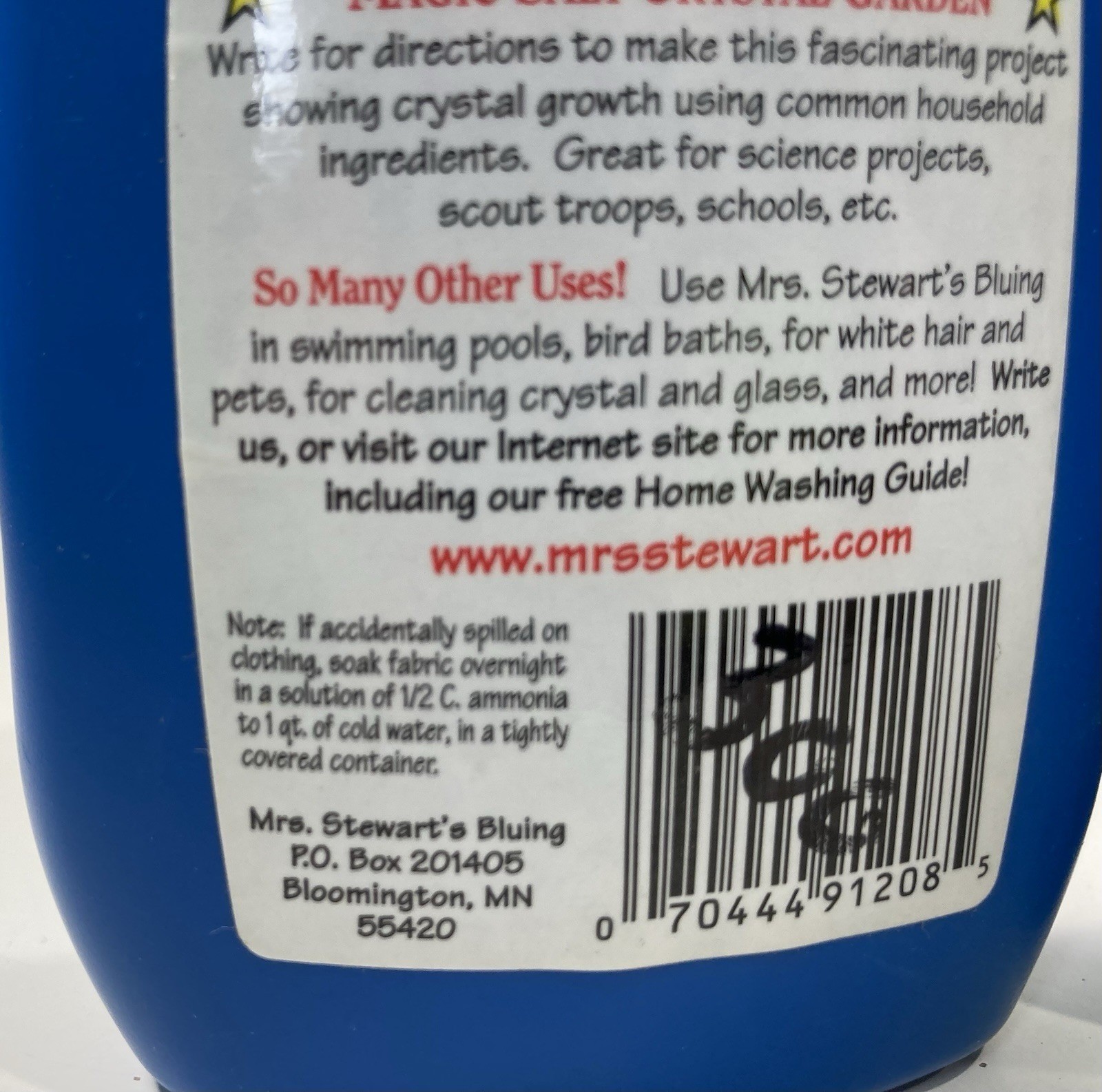 Mrs Stewarts Concentrated Liquid Bluing White Clothes Whitener 8oz Bottle 3 Pack
