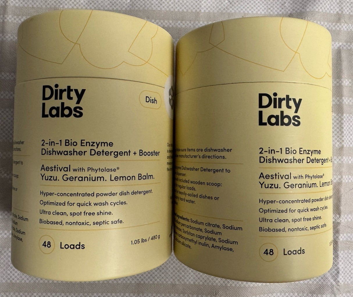 2x Dirty Labs Dishwasher Detergent & Booster, Yuzu Aestival Scent, 480g 1 lb