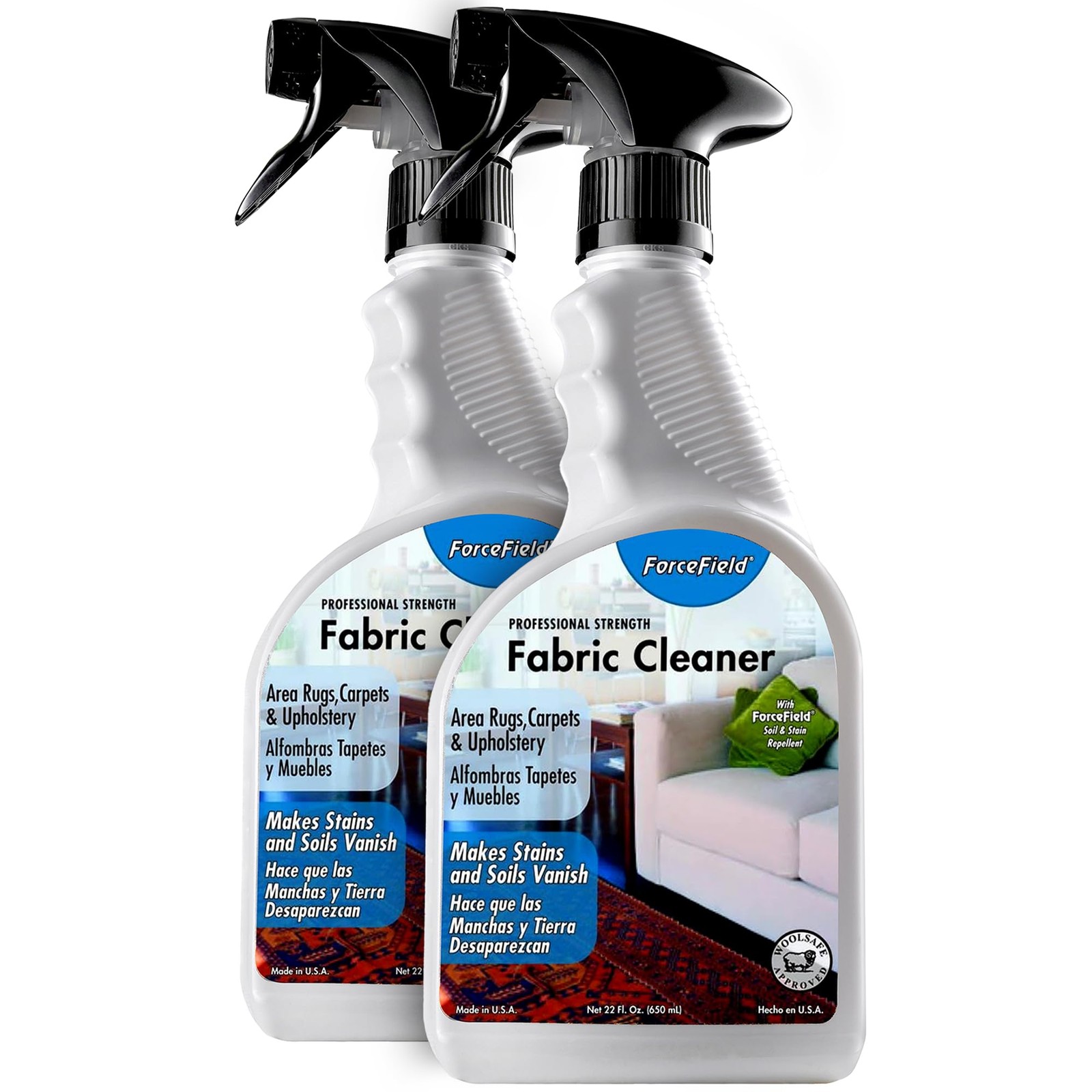 ForceField – Fabric Cleaner – Remove, Protect, and Deep Clean – 22oz (2 Pack (22