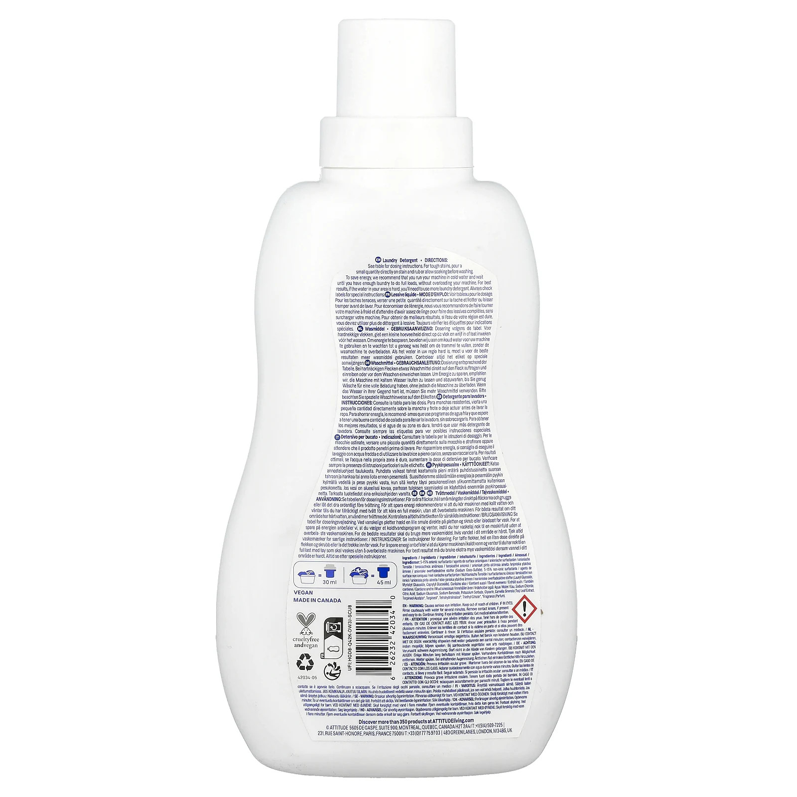 Laundry Detergent, Citrus Zest, 35.5 fl oz (1.05 l)