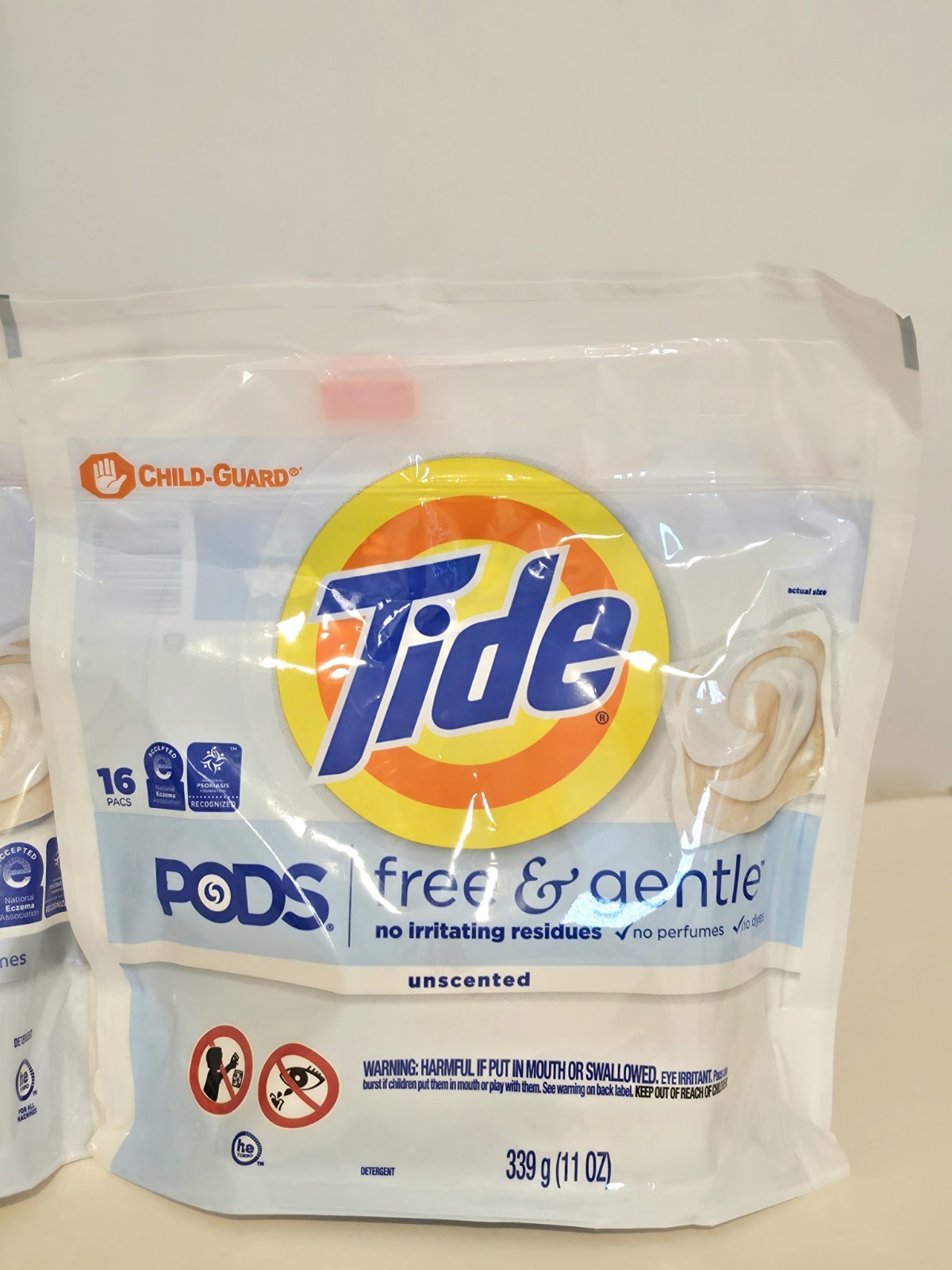 (2)Tide PODS Laundry Detergent Soap Pacs Free & Gentle (Unscented) 14 Count Each