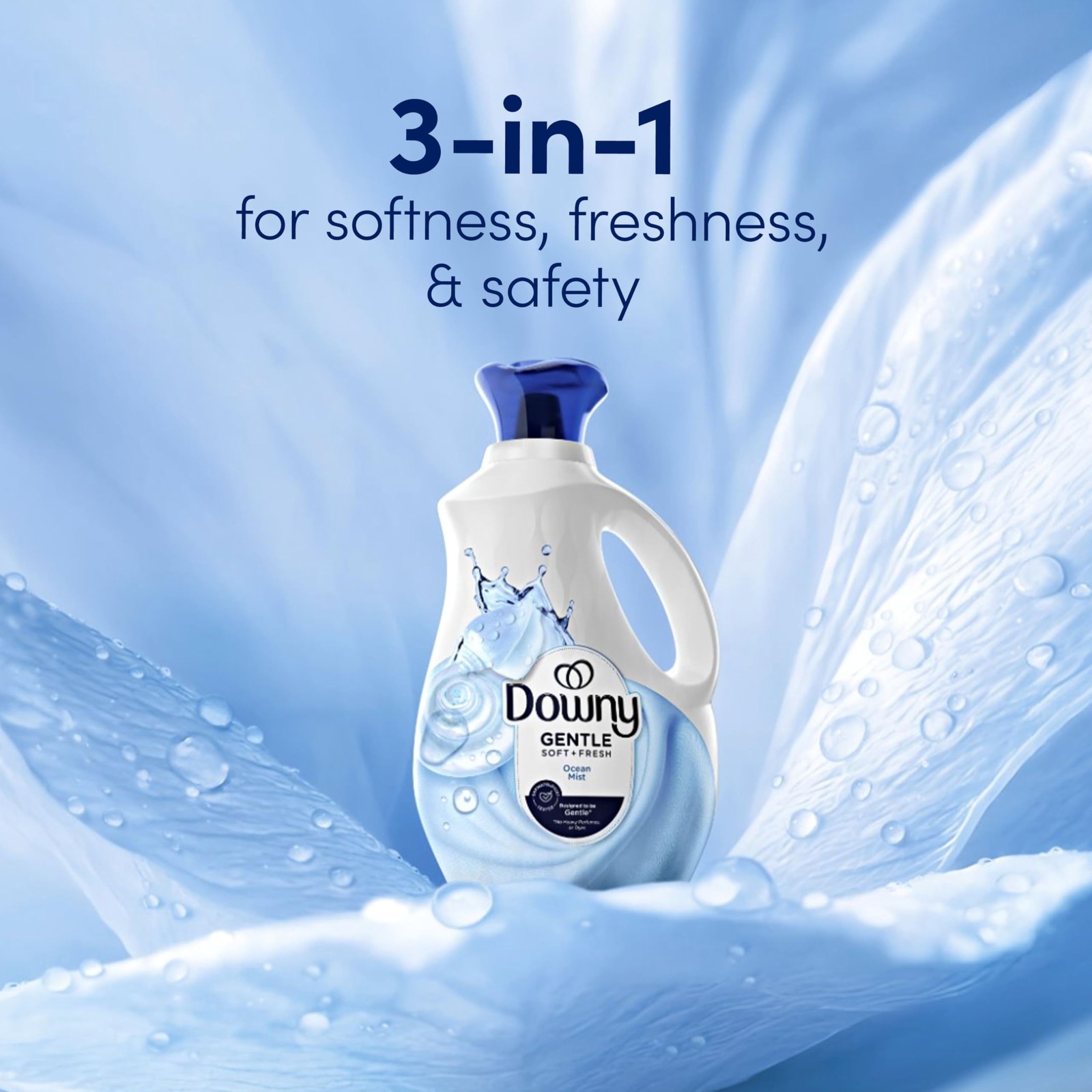 Downy Gentle Soft + Fresh Fabric Softener Liquid, Ocean Mist Scent, 93 FL OZ,…