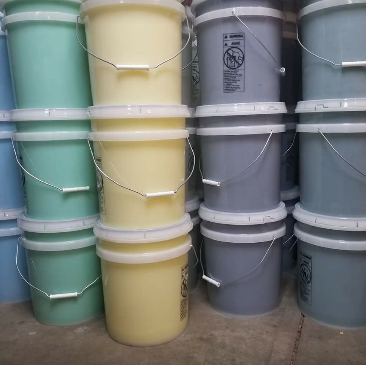 Fabric Softener Blue Purple Green Yellow Orange Pink & Unscented 5 Gal. Bucket