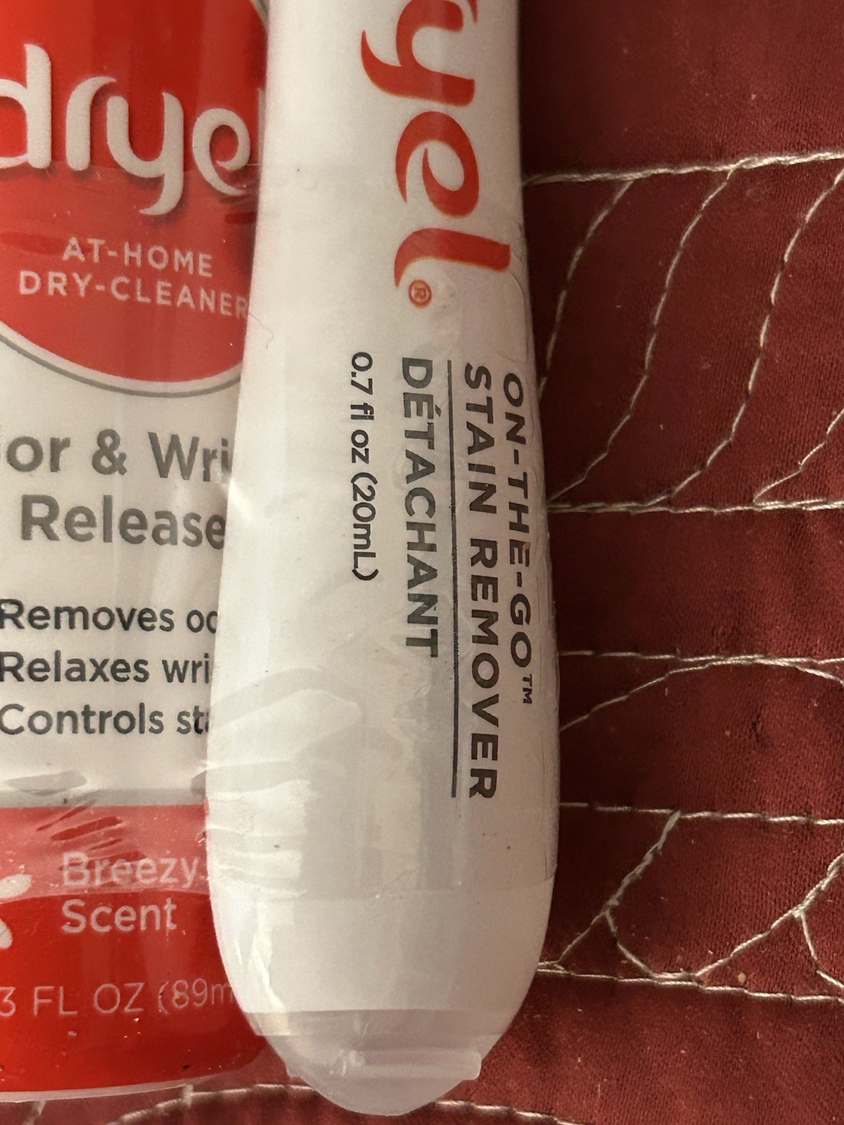 Dryel On-The-Go Stain Removing SoftTouch Pen And Odor Wrinkle Releaser New Qty 2