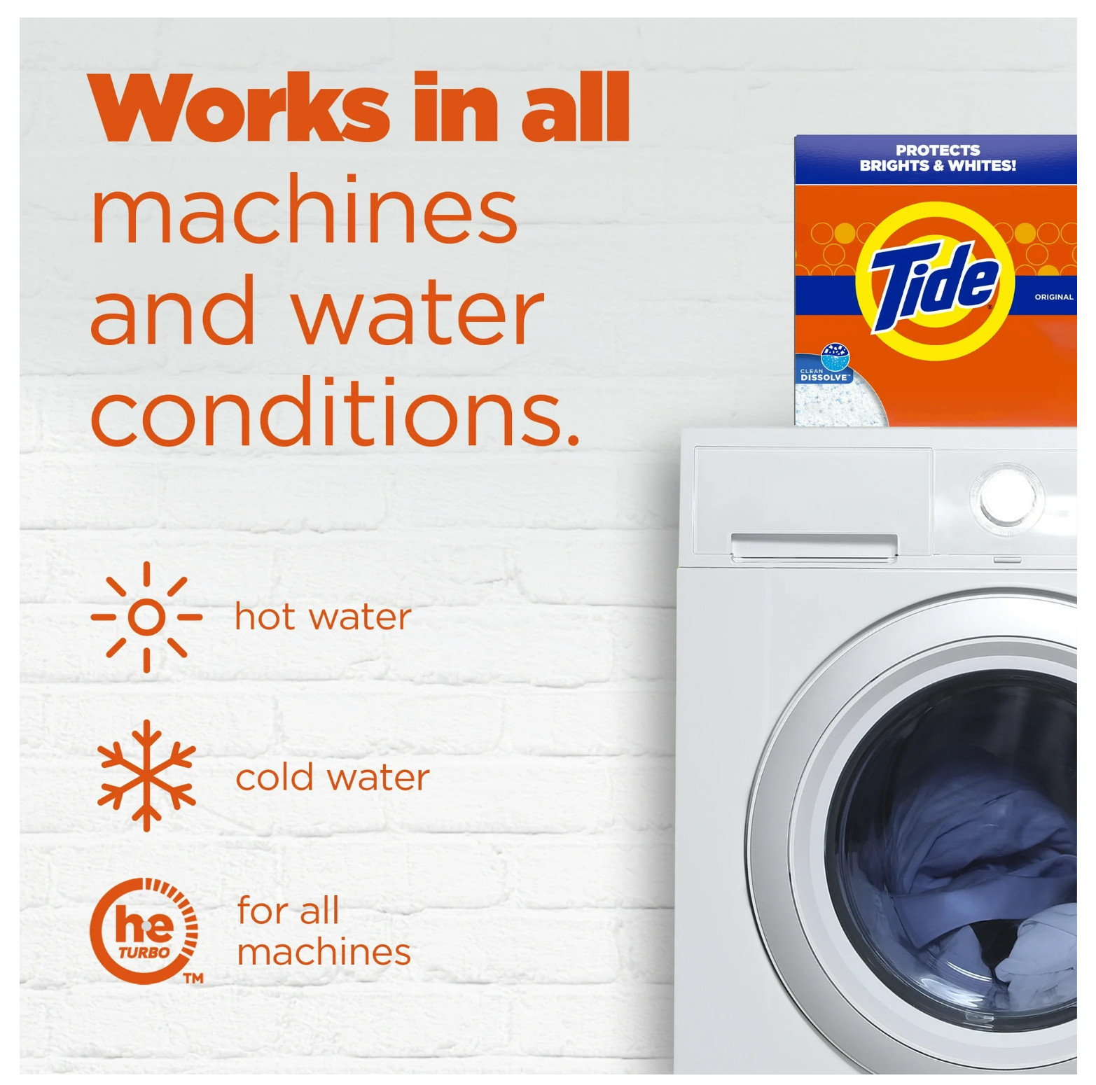 Tide Clean Dissolve Powder Detergent 113 Loads 129oz Protects Brights and Whites