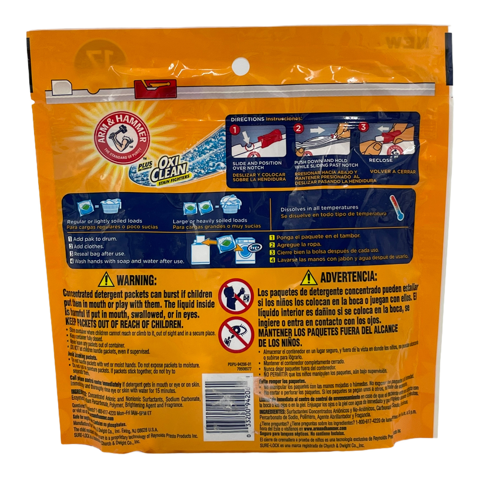 Arm & Hammer OxiClean 3-in-1 Laundry Detergent Fresh Scent = 34 Power Paks
