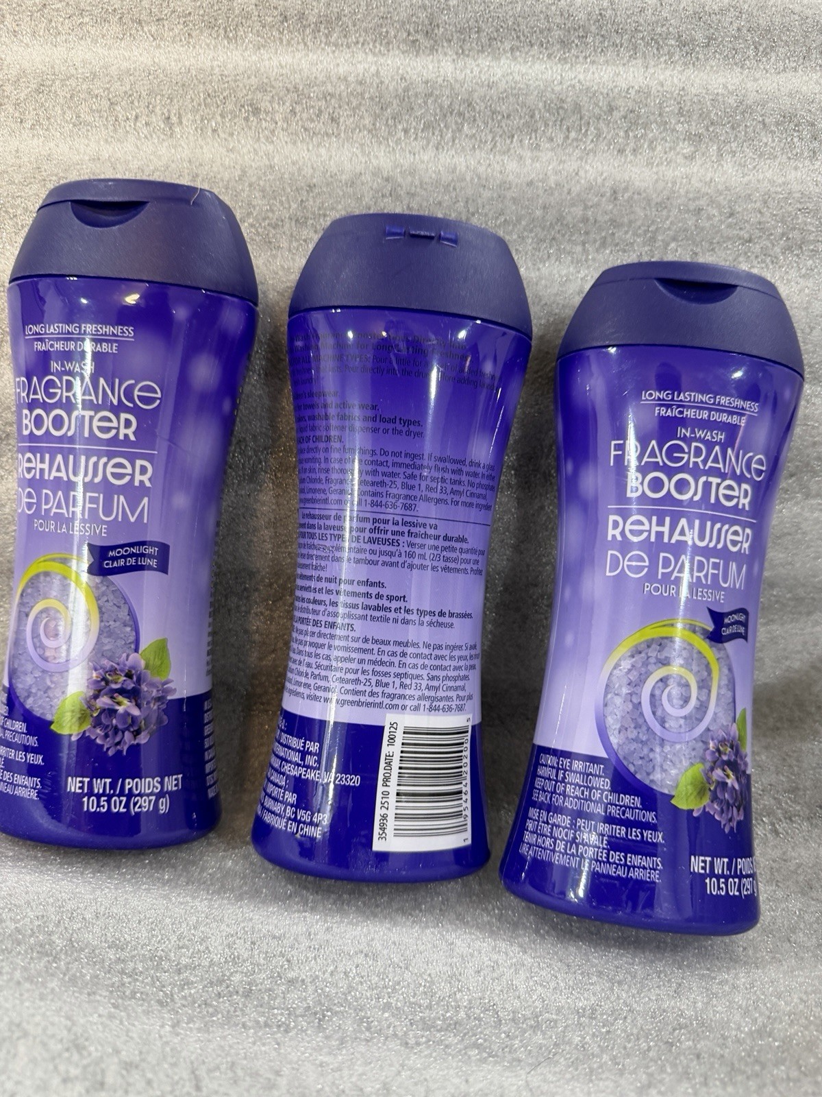 3 Pack In-Wash Fragrance Booster Granule Moonlight Scent 10.5 oz Laundry Booster