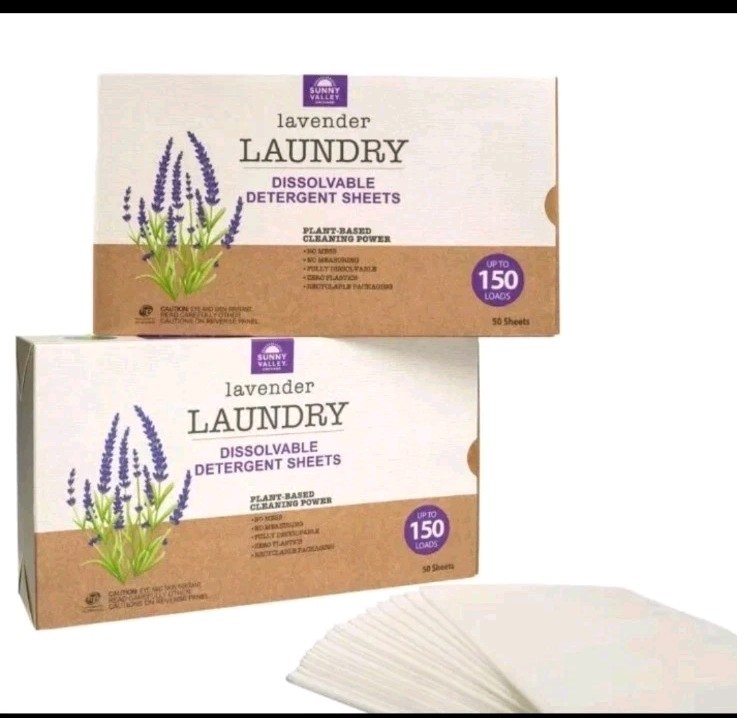 Sunny Valley Orchard 2 Boxes Dissolvable laundry sheets Up to 300 Loads-Lavender