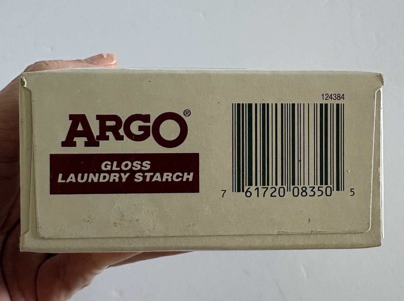 Argo Gloss Laundry Starch Crisp Finish 16 oz Discontinued HTF NOS Crafts Red Box