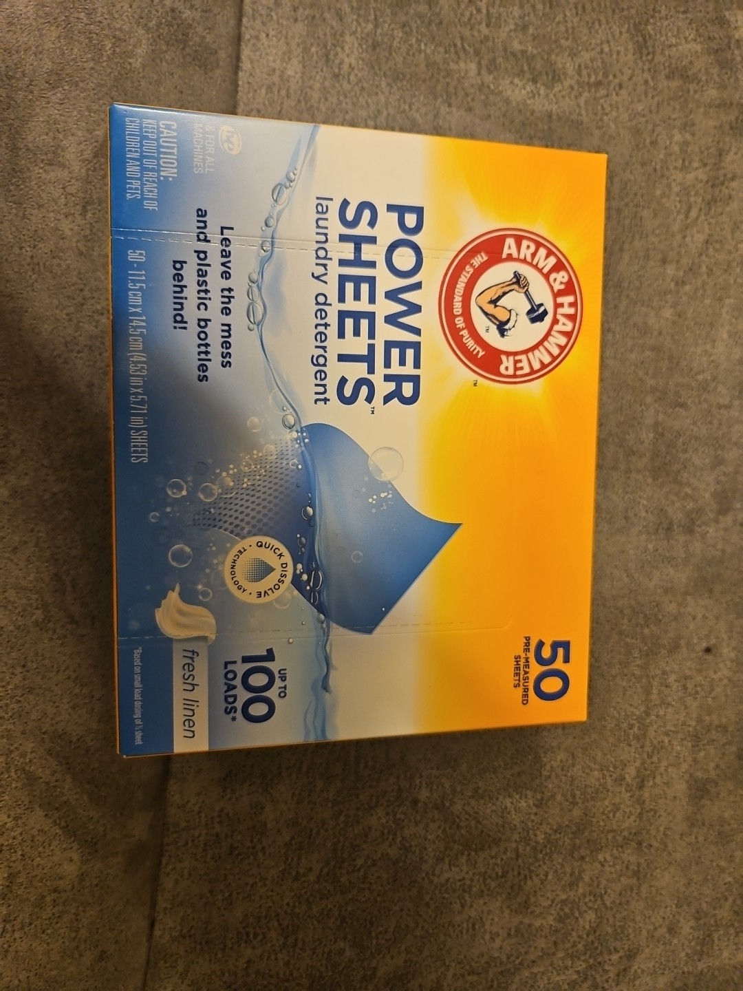 (5-Pack) Arm & Hammer Fresh Linen Scent Power Laundry Detergent Sheets 50 count