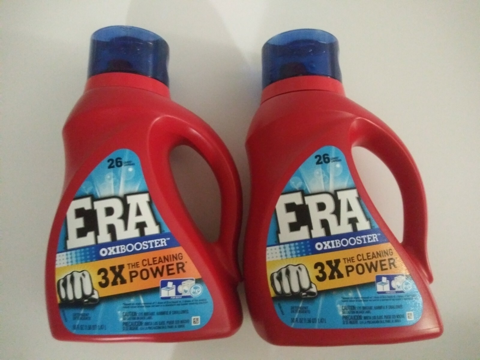 P&G Era LIQUID LAUNDRY DETERGENT SUPER STRENGTH ENZYMES LOADED 26 LOADS 2-PK OXI