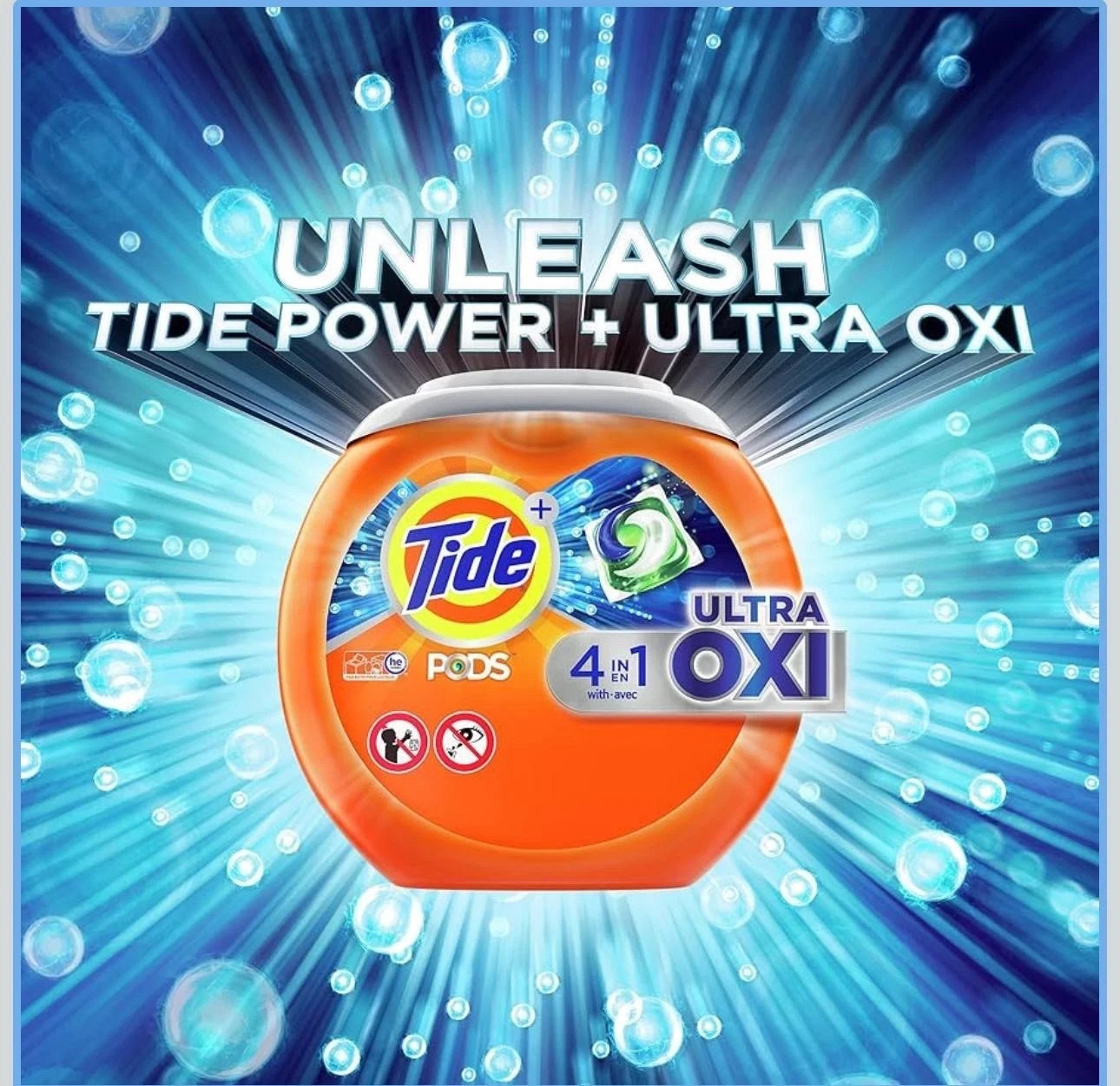 Tidee Ultra Oxi Laundry Detergent Pods with 4 in 1 Build-In Pre-Treaters 104 Ct