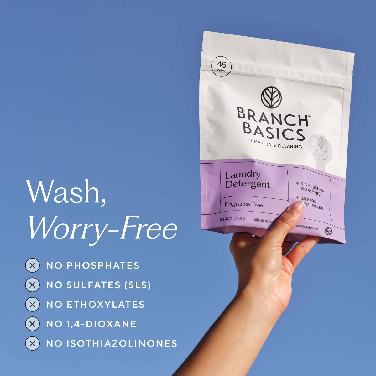 Branch Basics Fragrance-Free Laundry Detergent Powder – 1.5lbs