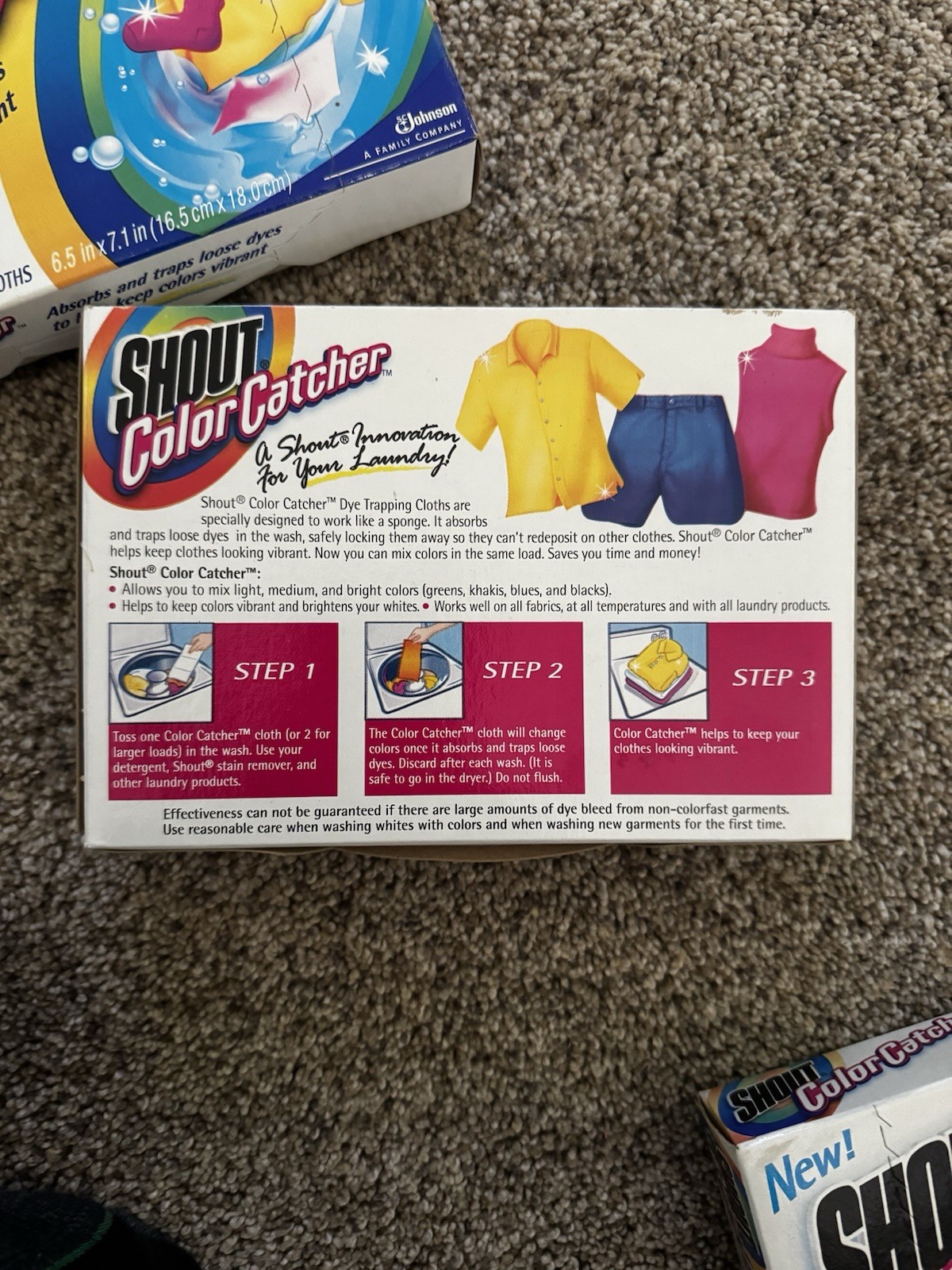 2-Shout Color Catcher, Laundry Dye-Trapping Sheets, 24 Sheets Vtg 2002 New