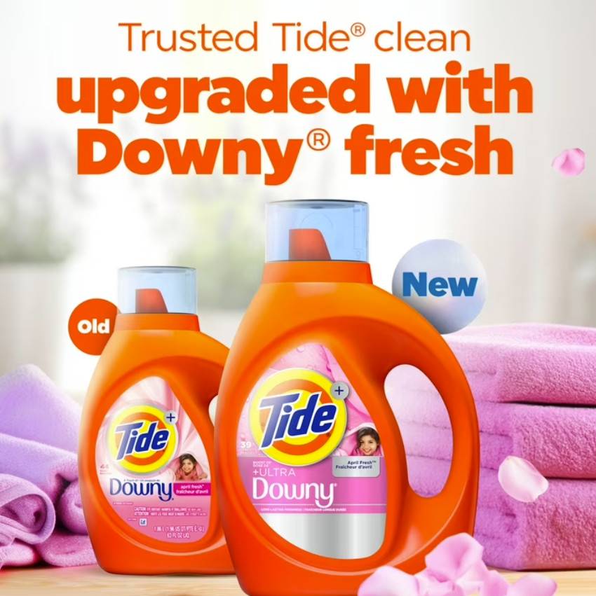 2P Tide Laundry Detergent Liquid Plus, April Fresh Scent, 117 fl oz, 83 Loads
