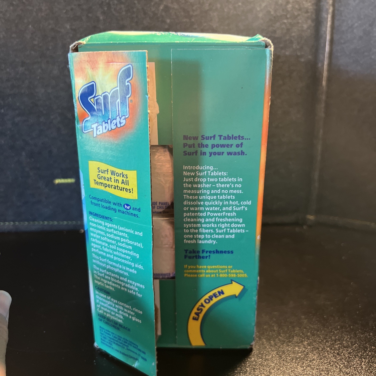 SURF Tablets Original Power Fresh Laundry Detergent Box Prop Soap VTG 2001 Y2K