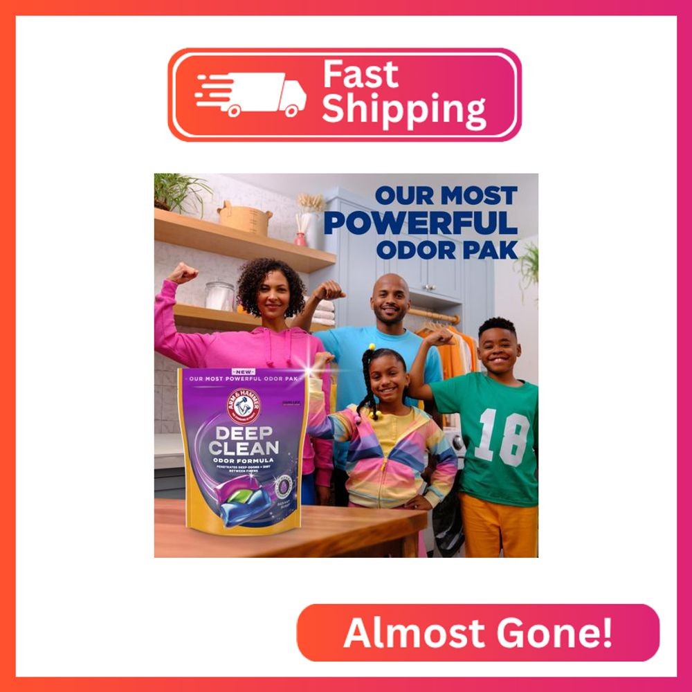 ARM & HAMMER Deep Clean Odor Formula Laundry Detergent Power Paks, 21 ct.