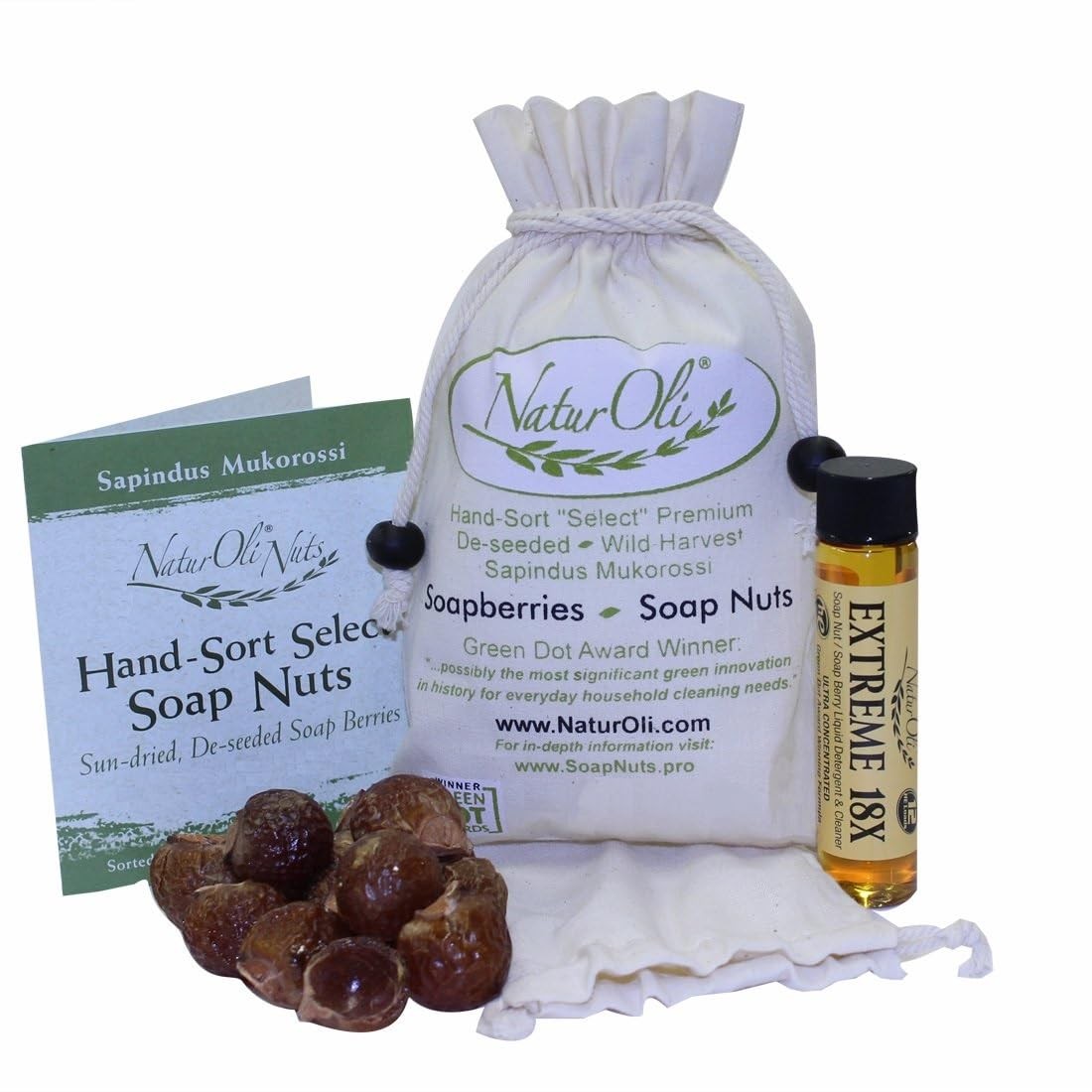 Soap Nuts/Soap Berries – 4oz organic (60 loads) + 18X Travel Bottle! Select S…