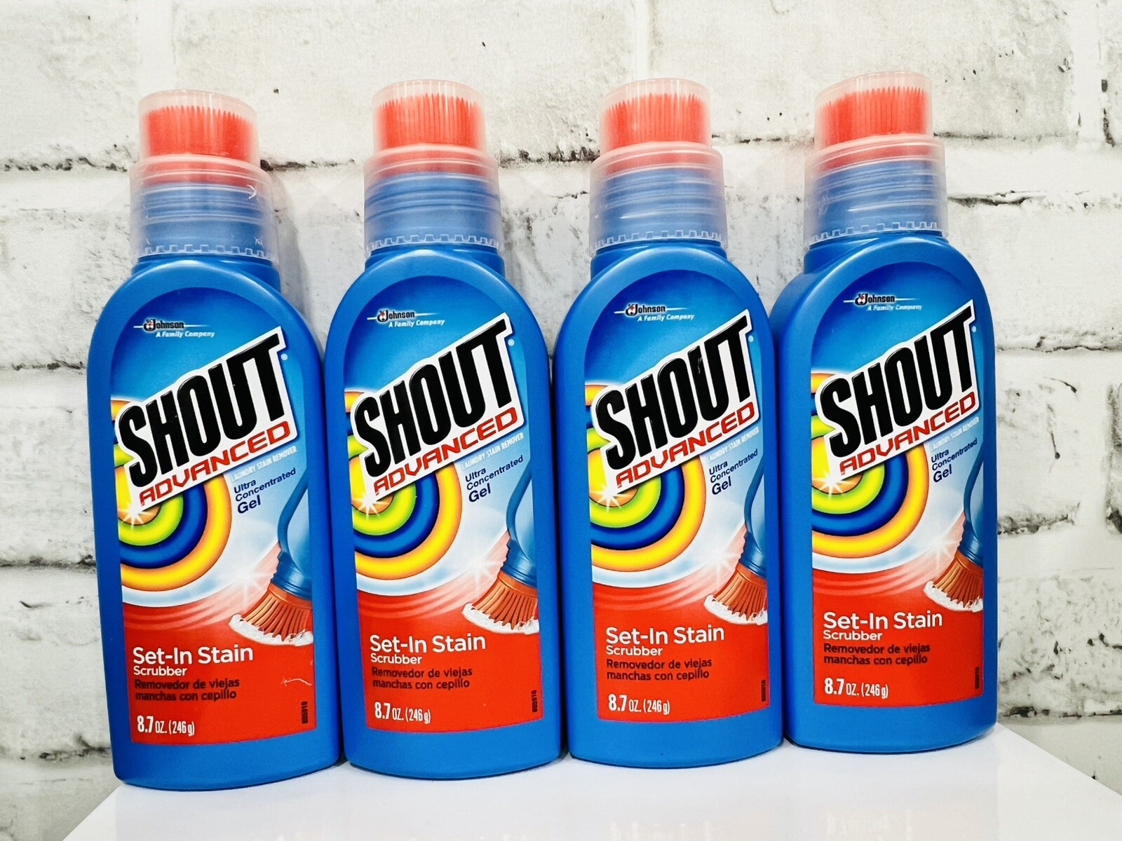 Shout Advanced Set-In Stain Scrubber Stain Remover Ultra Concentrated Gel 4-Pack