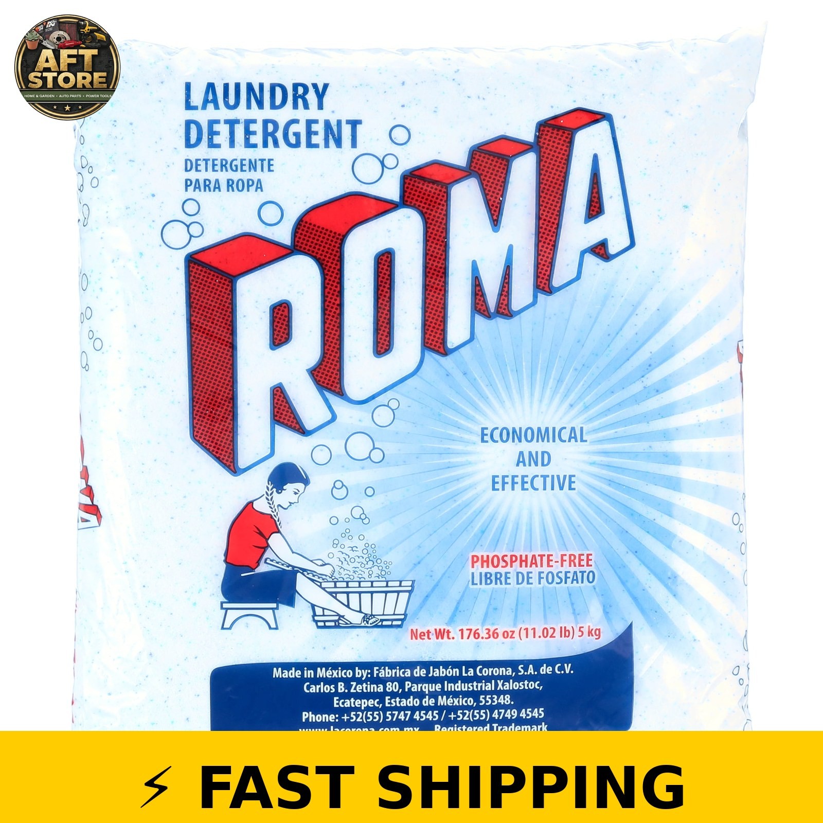 Roma Laundry Detergent 11 lb – Biodegradable & Phosphate-Free