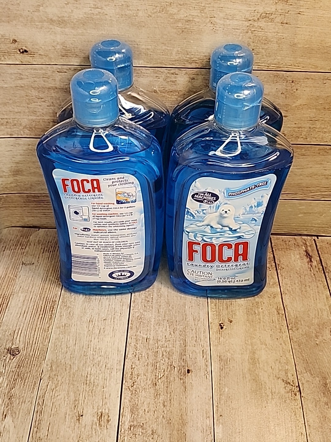 Foca Liquid Laundry Detergent, 16 fl oz (473ml) (Pack of 4) Phosphate Free