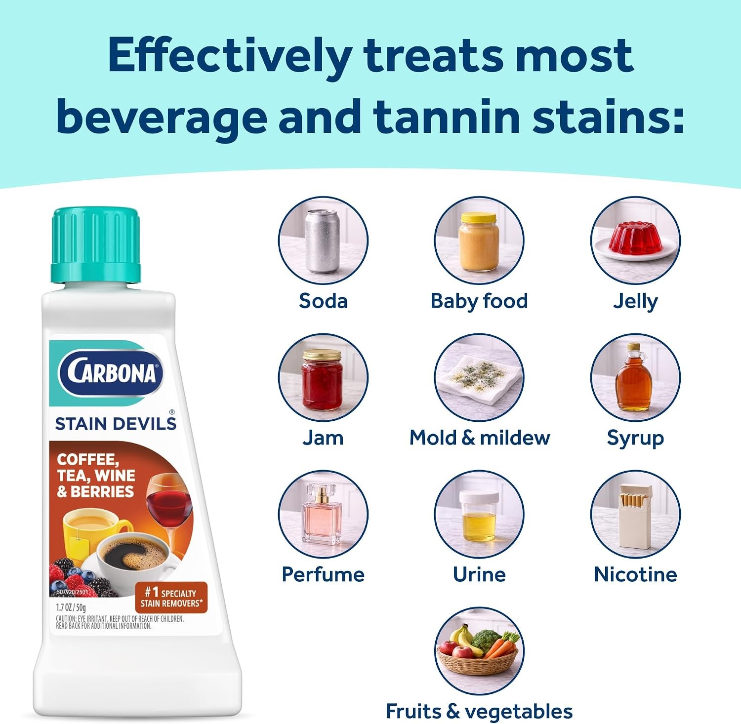 Stain Devils #8 (1.7 Fl Oz), Targeted Spot Cleaner for Coffee, Tea, Wine & Juice