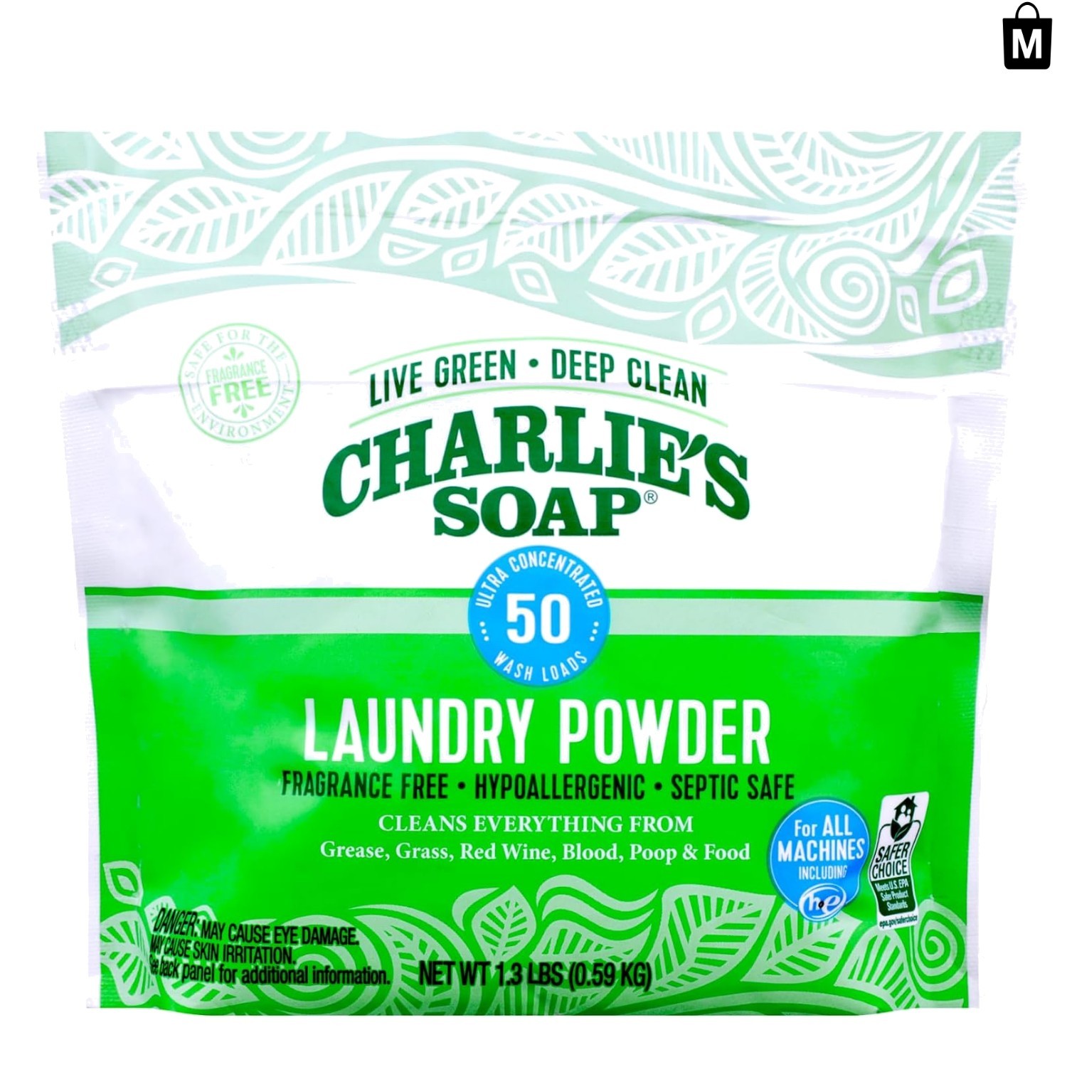 50 Loads Charlie’s Soap Laundry Powder – Biodegradable & Deep Cleaning Detergent