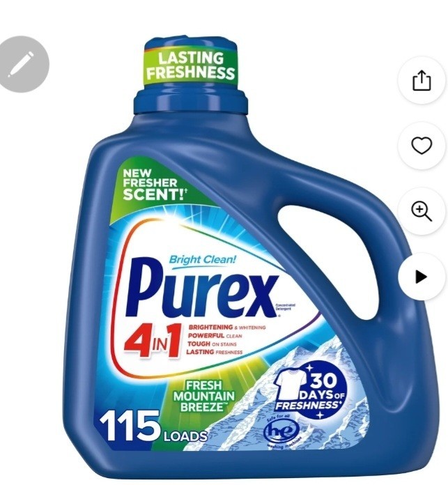 Purex 4 in 1 Fresh Mountain Breeze Liquid Laundry Detergent HE 115 Loads