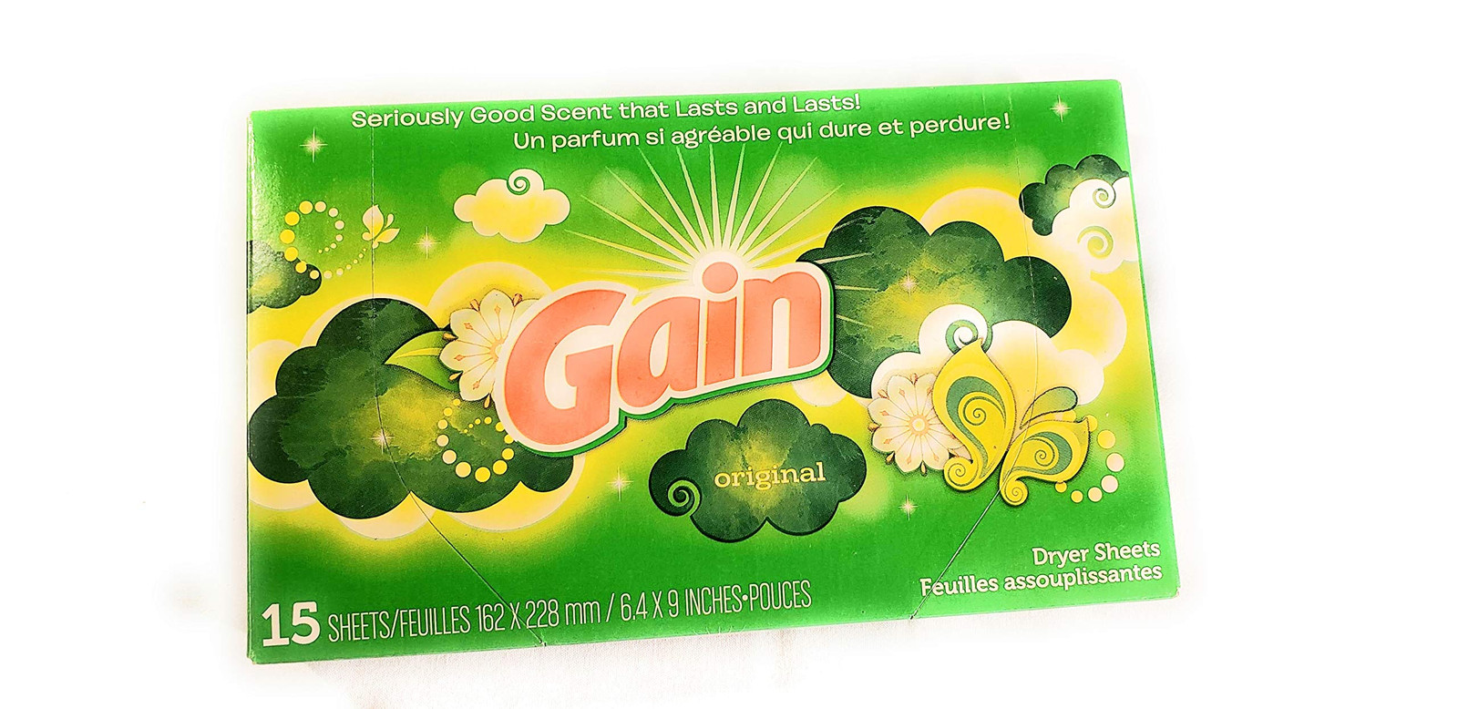 Gain Fabric Softener Dryer Sheets Original Fresh Scent 15 Count Static Control