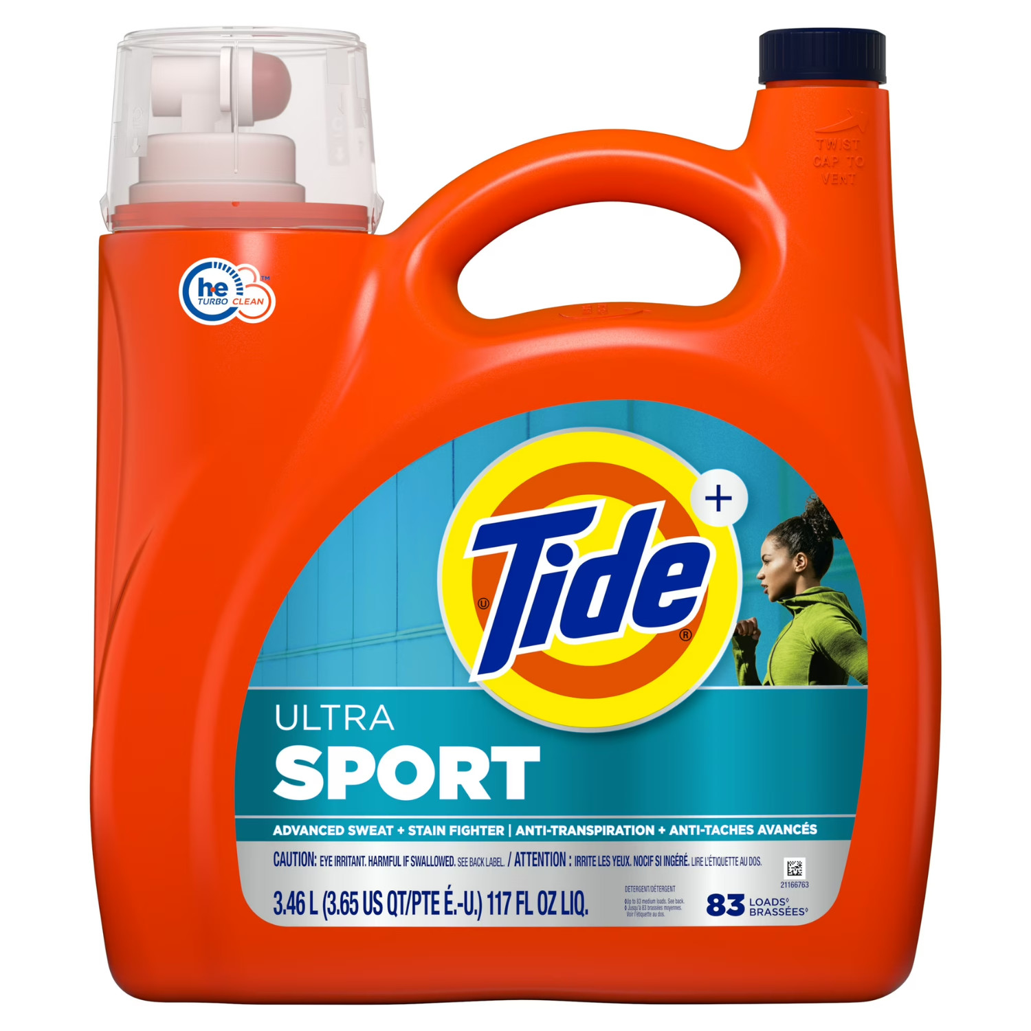 2PK Tide Ultra Sport Laundry Detergent Sweat & Stain Fighter 117 fl oz, 83 Loads