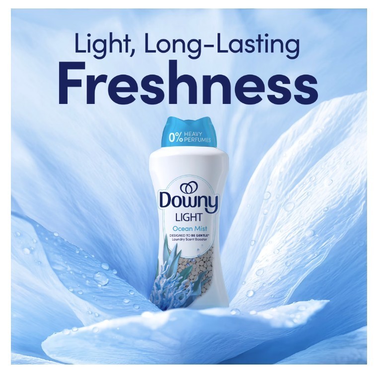 [HOT SALE] Downy Light In-Wash Scent Booster Beads Ocean Mist 30.1 oz 2 Pack