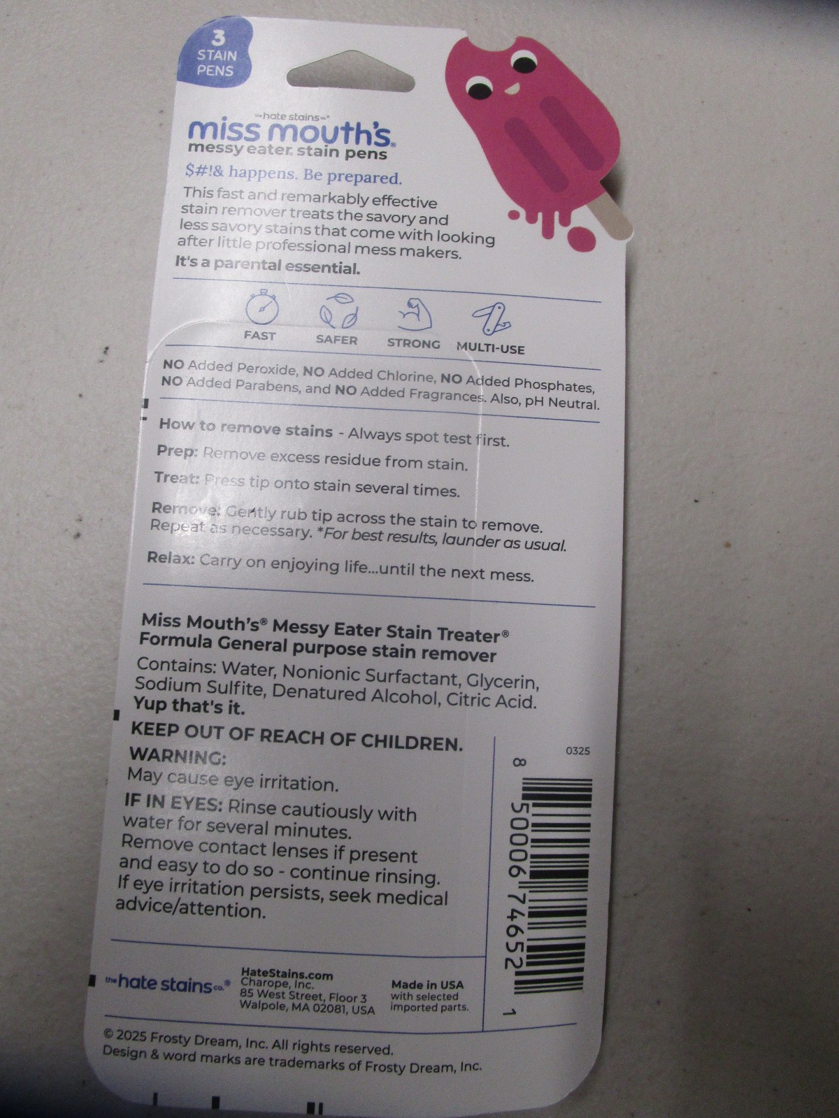 Miss Mouth’s Messy Eater Stain Treater Pens for Baby & Kids, 3 Pack