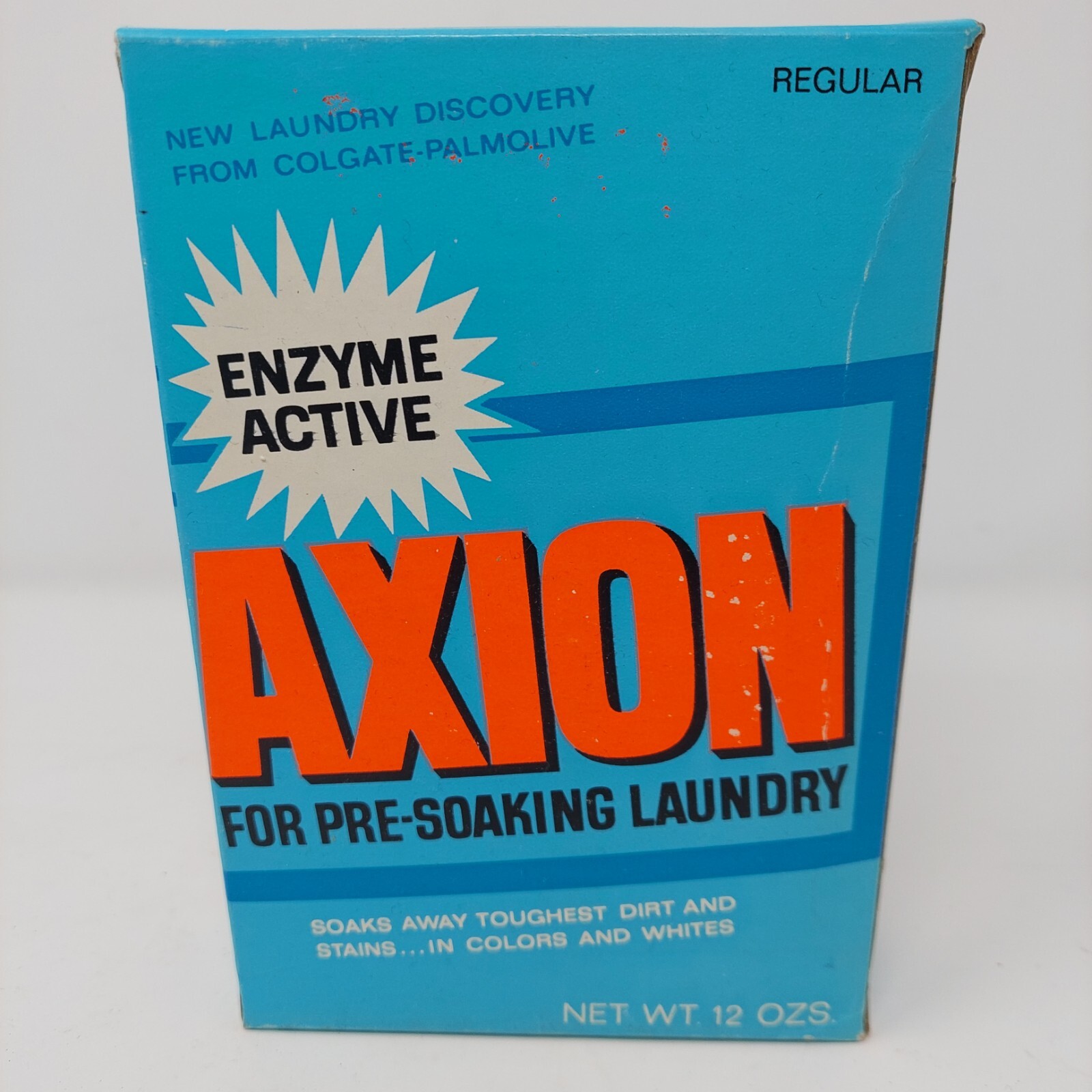 Axion Vintage Colgate Palmolive Pre Soak Laundry Detergent 1960’s Full Box 12 Oz