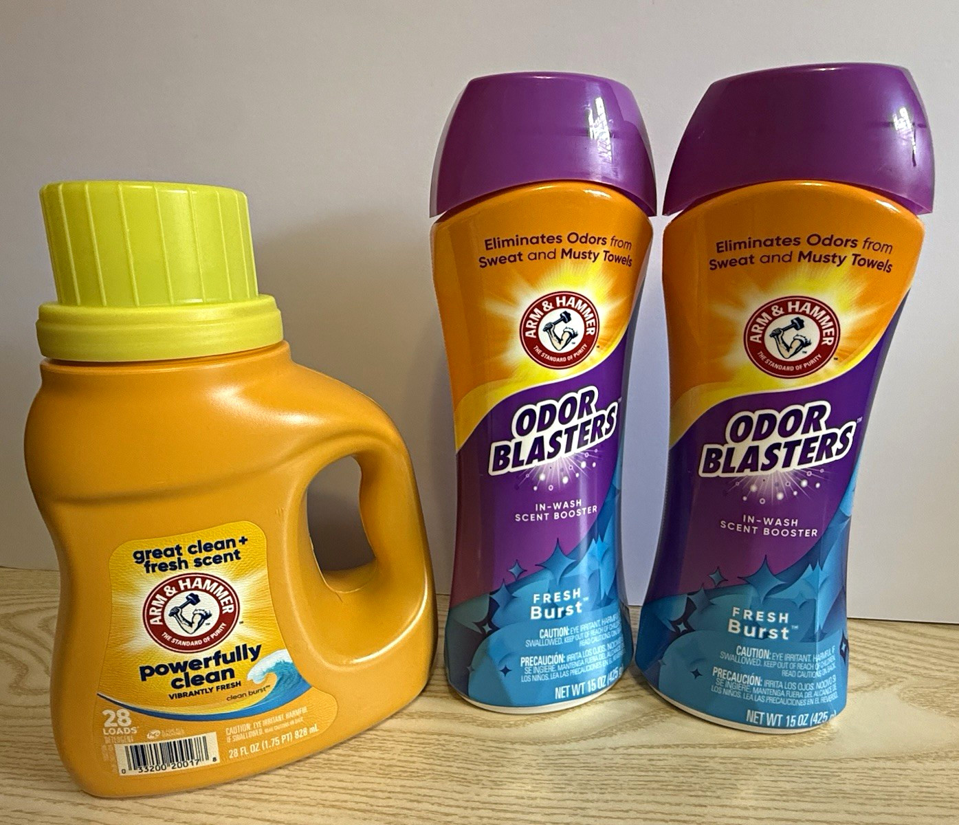Arm & Hammer Odor Blasters Fresh Burst 3pk Liquid Detergent, 28 Loads
