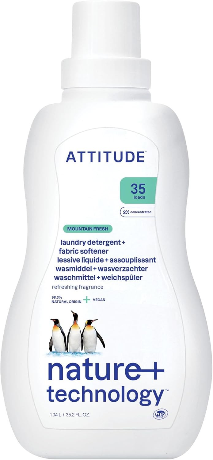 ATTITUDE 2-in-1 Laundry Detergent & Fabric Softener, Plant- & Mineral-Based, HE