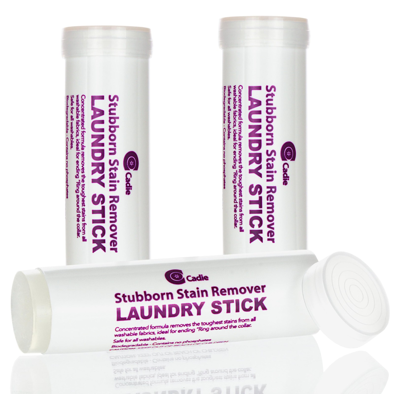 Cadie Laundry Stain Remover Stick – Pre Wash Spot 1 Count (Pack of 3), Clear