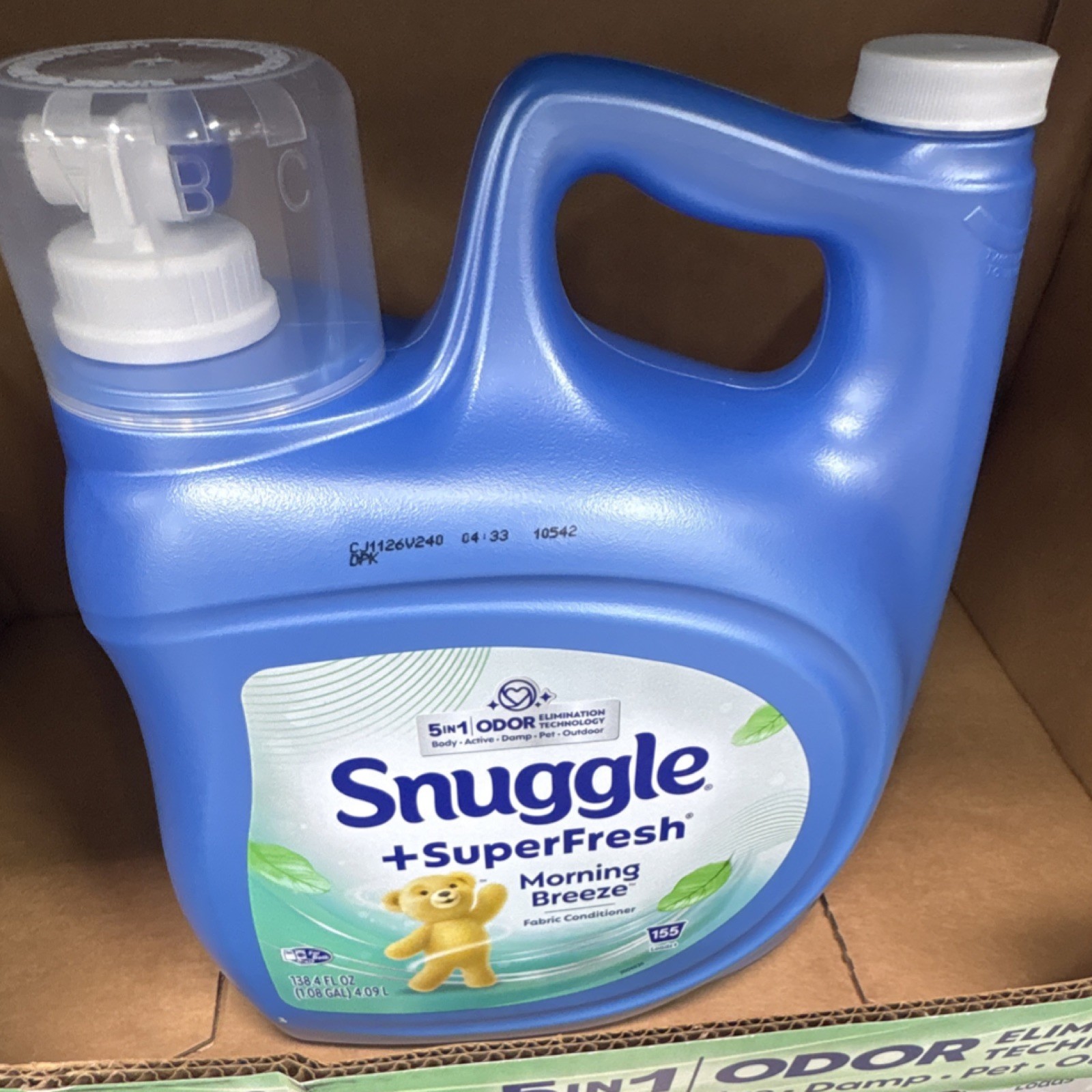 Snuggle SuperFresh Morning Breeze Fabric Softener Odor Elimination 155 Loads