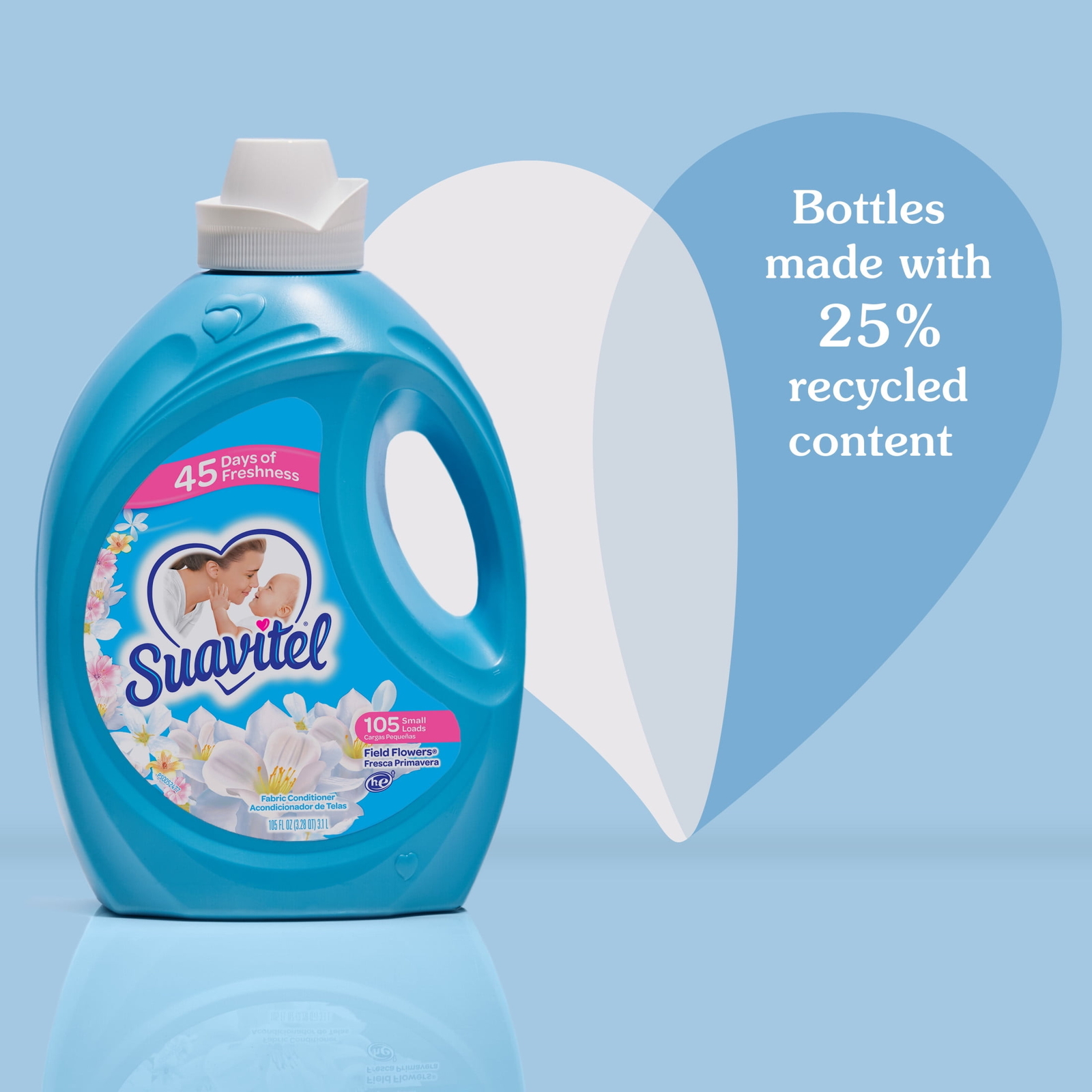 Suavitel Liquid Fabric Conditioner, Laundry Fabric Softener, Field Flowers Scent