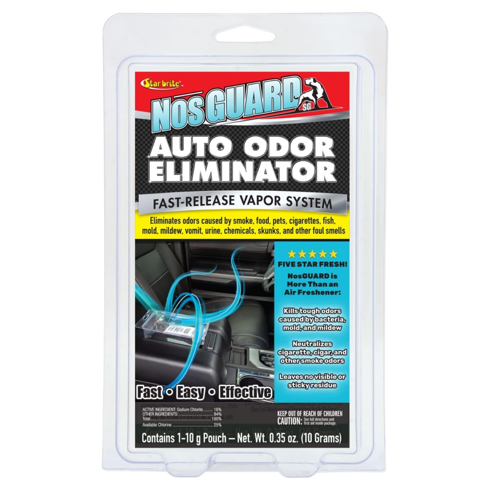 STAR BRITE Auto Odor Eliminator, Fast 0.35 Ounce (Pack of 1), Multicolor