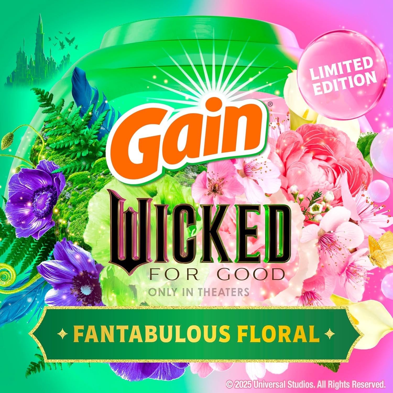 Gain Flings Wicked For Good Laundry Detergent Pacs 42 Count Floral HE 3-in-1