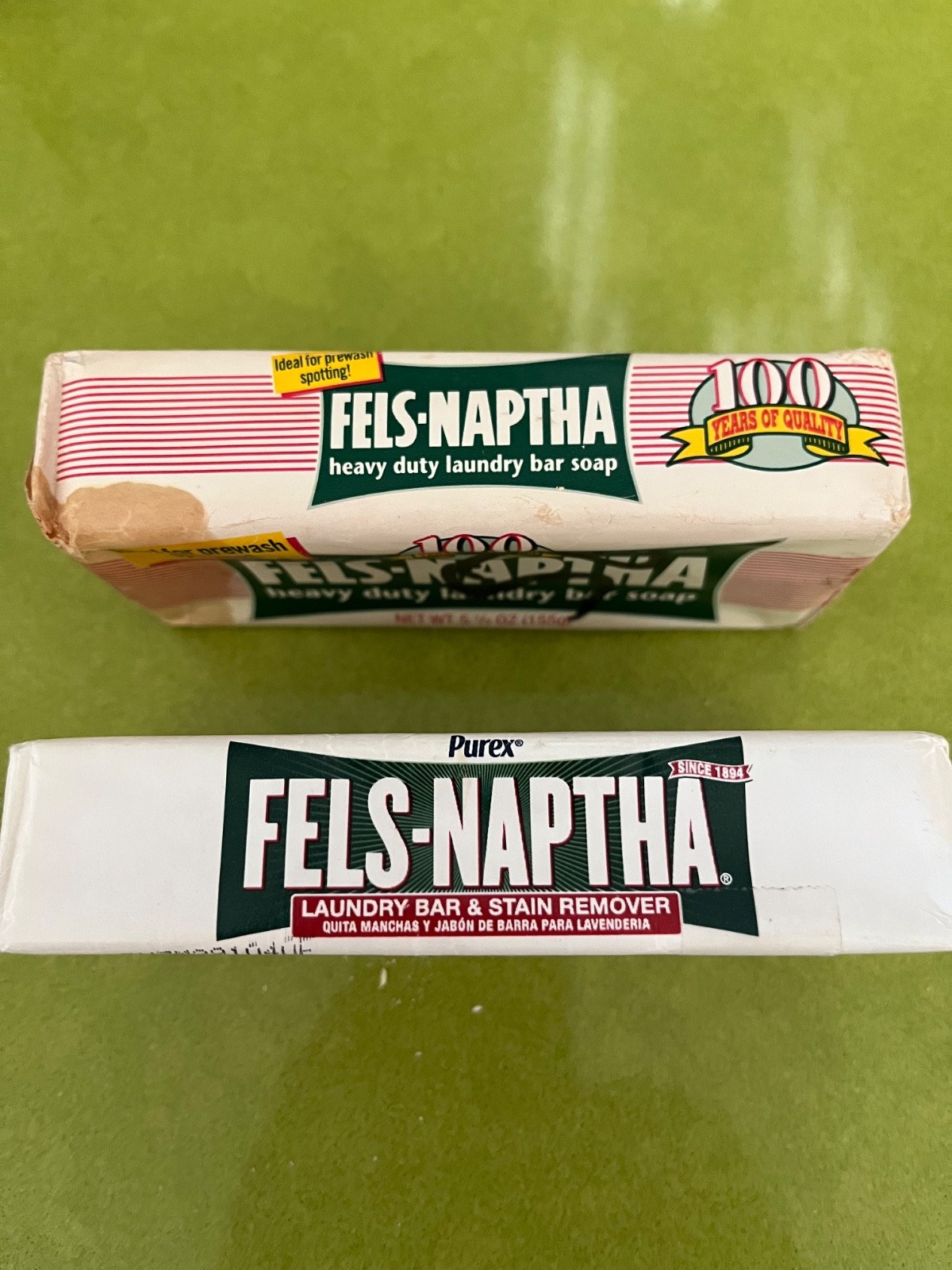 2 Bars Fels-Naptha Laundry Bar Soap Dial 100 Years & Purex