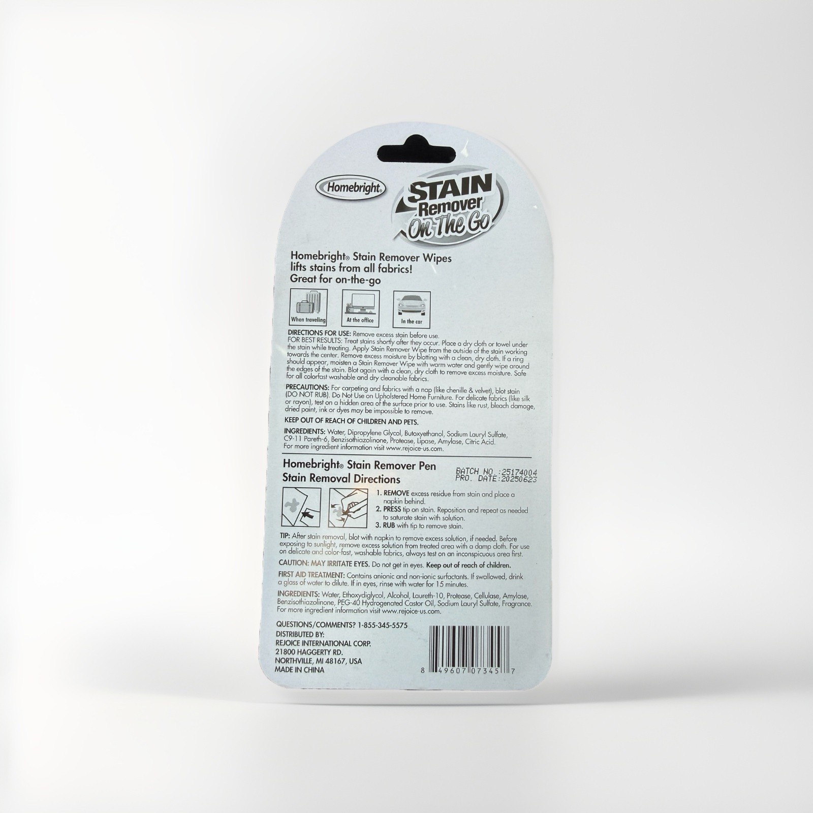 Homebright Stain Remover On The Go Stain Remover Wipes and Pen