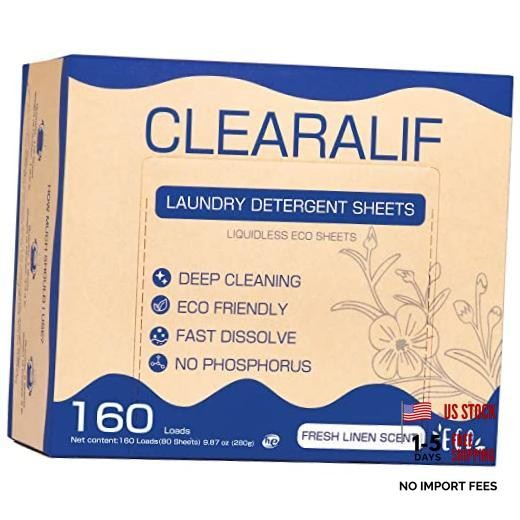 Laundry Detergent Sheets Up to 160 Loads – 160 Count (Pack of 1) Fresh Linen