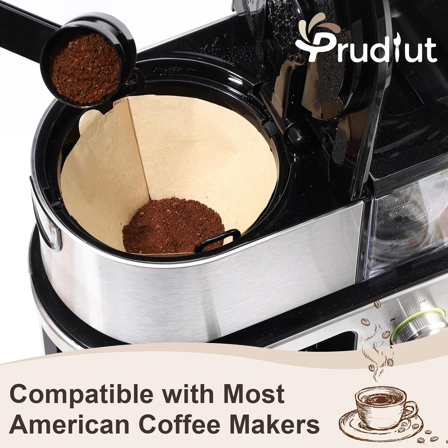 120 Count #4 Cone Coffee Filters 8-12 Cups, Disposable Natural Coffee Filters 4