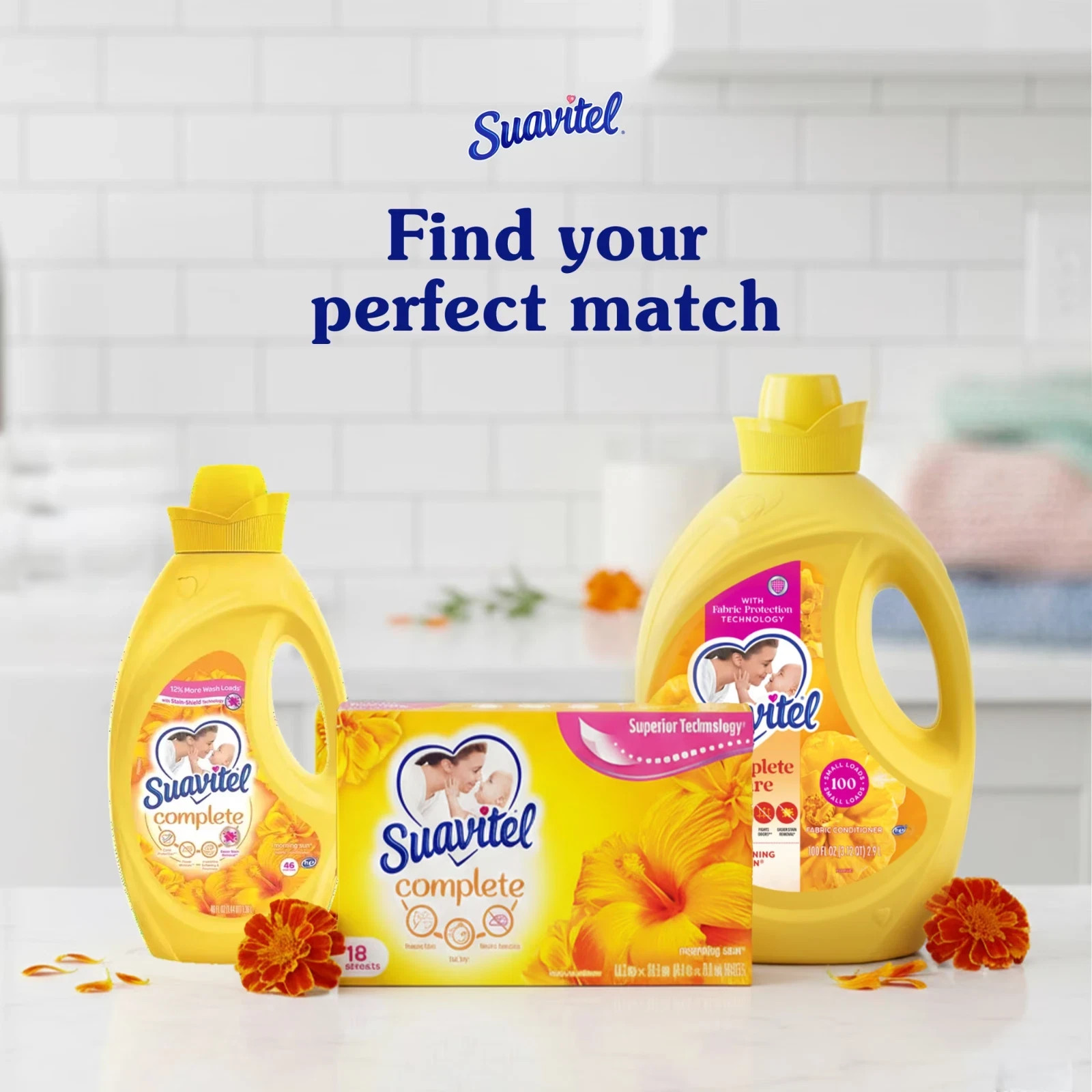 Suavitel Complete Fabric Softener Morning Sun 100 fl oz Bottle- Free Shipping
