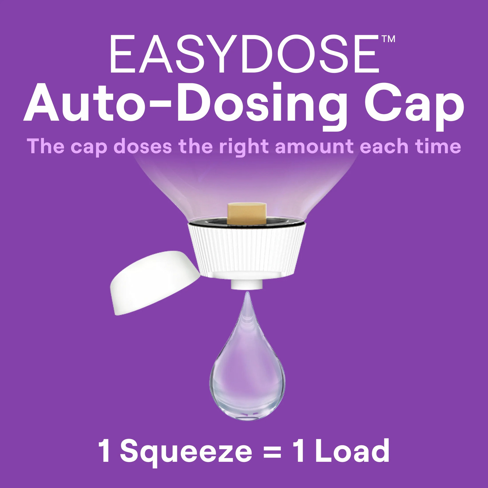 Easy Dose Concentrated Liquid Laundry Detergent, Lavender, 23 fl oz, 66 Loads