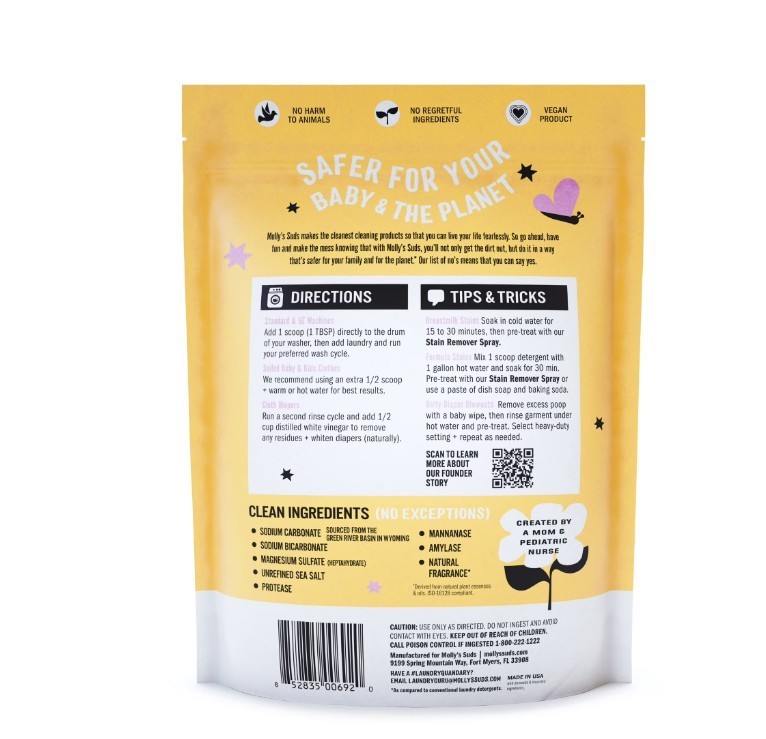 [HOT SALE] Molly’s Suds Baby Laundry Detergent Sweet Baby Shea 64 Loads 2 Pack