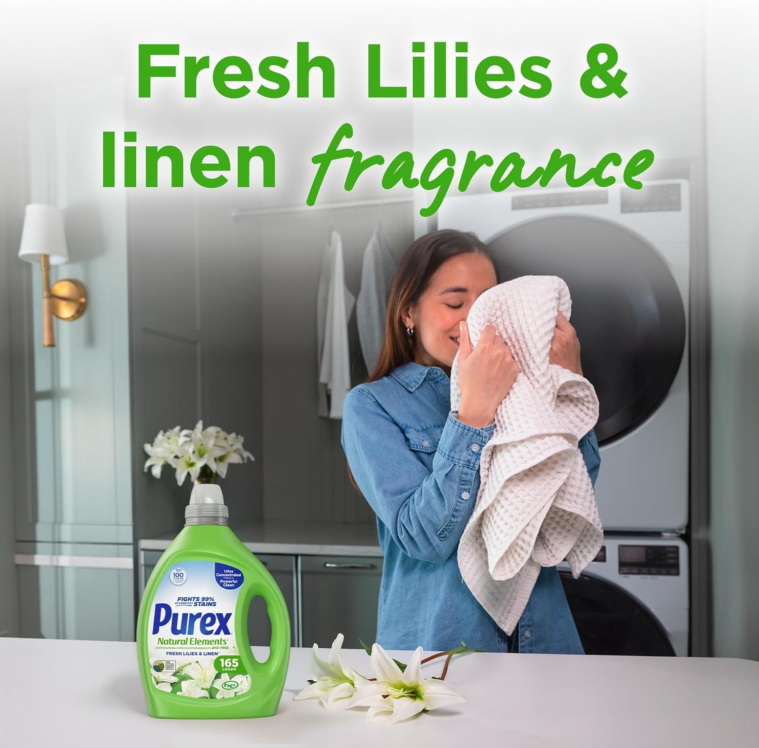 Natural Elements Fresh Lilies & Linen Liquid Detergent, 82.5 oz, 165 Loads,