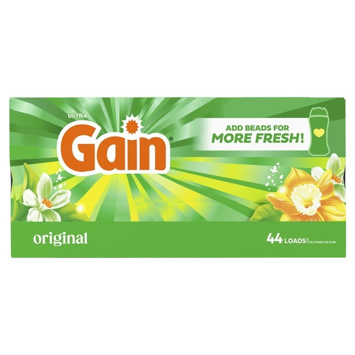 Gain Powder Laundry Detergent, Original Scent, 40 oz, 44 Loads
