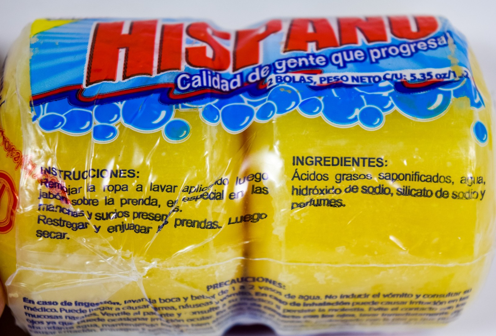HISPANO Jabon De Lavar Laundry Soap 2 pack of 5.35 oz round bar